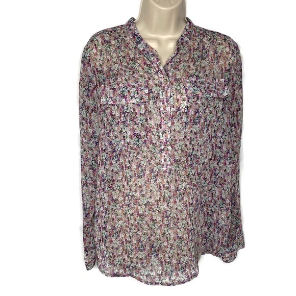 Liz Claiborne Sheer Floral Tunic size Medium - Picture 1 of 5